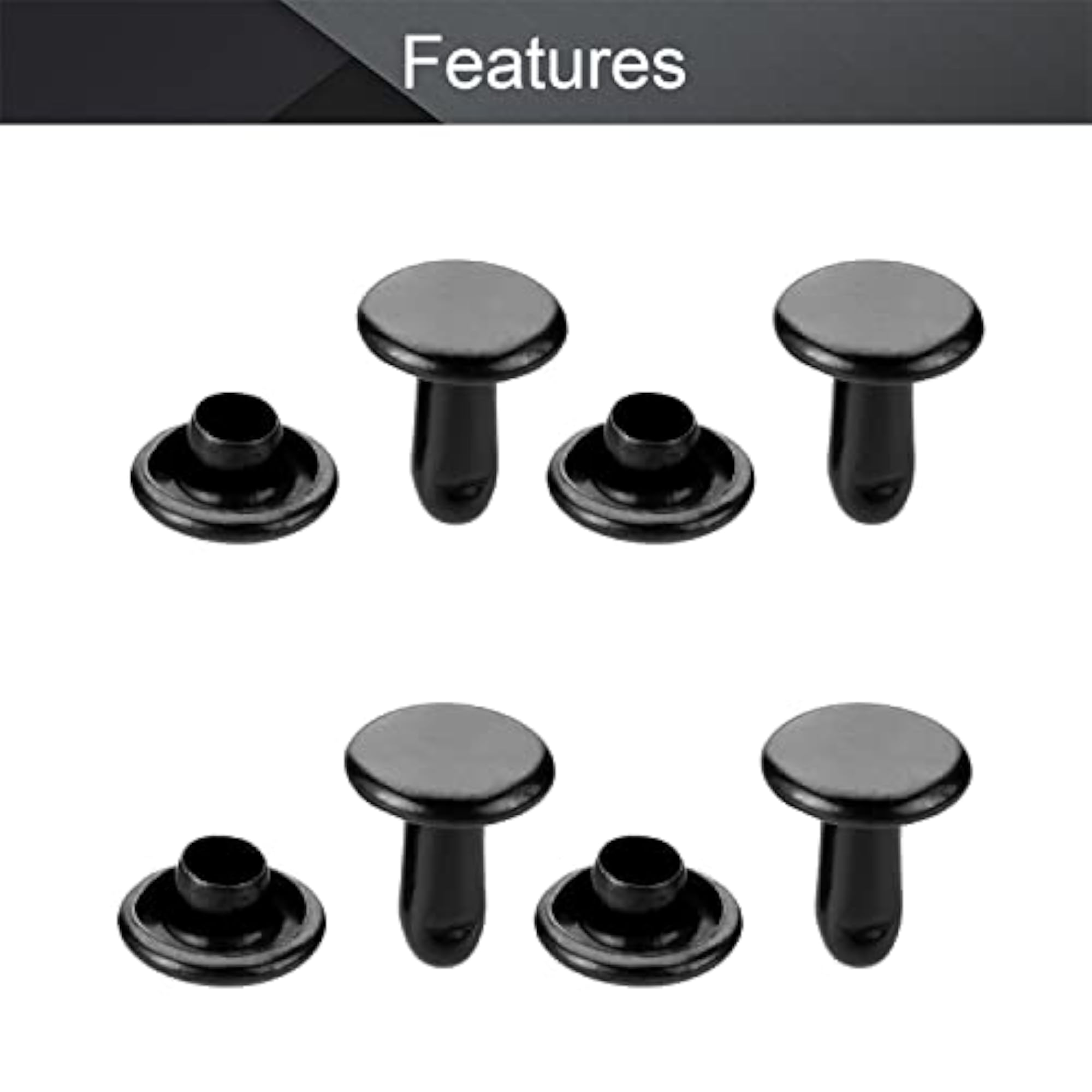 20pcs Gun Color 8mm Leather Button Rivets for Crafts